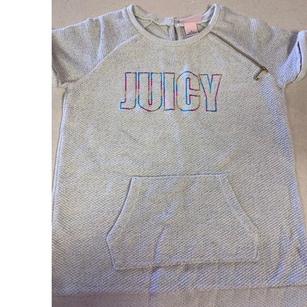 Juicy Couture Girls Cream Metallic Tinsel Knit Logo Sweater Top‎ Size 12